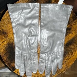Vintage Silver Leather Gloves